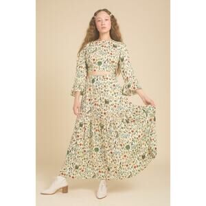 Samantha Pleet Ivory Illuminated Unicorn Fantasy Animals Crop Top Skirt Set XS